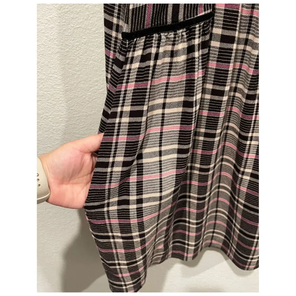 HATCH The Esme Plaid Striped Long Sleeve Maternity Dress - Picture 4 of 7